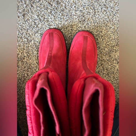 Land’s End like new women’s red suede insulated winter boots size 7 - Picture 4 of 8